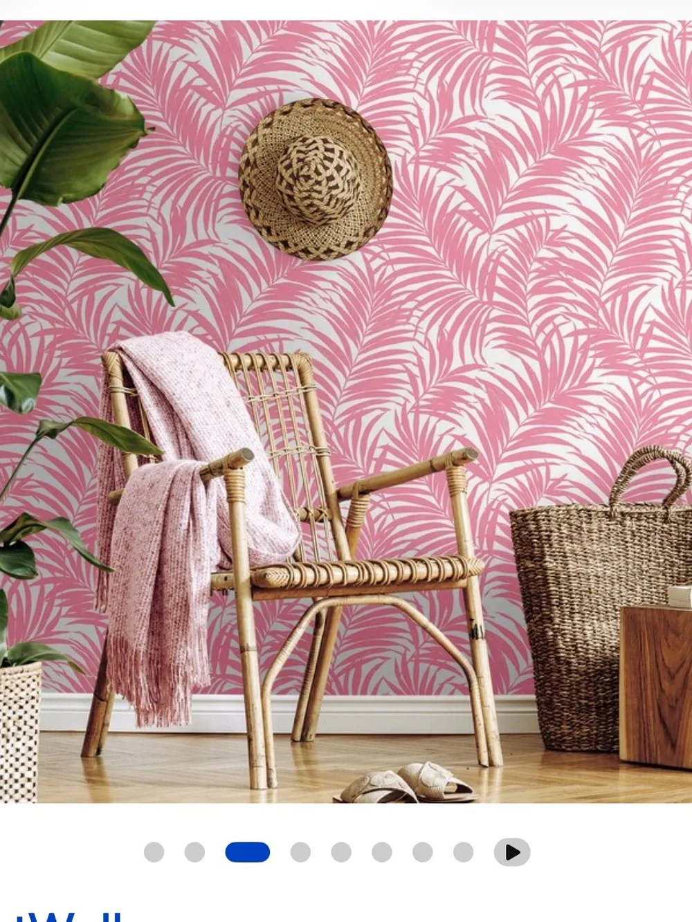 Nextwall Wallpaper Pink Palm Trees New 8 rolls available New